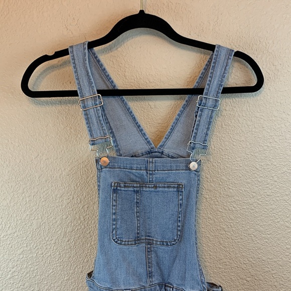 No Boundaries womens denim overalls sz XS casual fall comfy 90s streetwear - Picture 2 of 9
